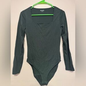 Old Navy Dark Green Long Sleeve Girls One-Piece Bodysuit